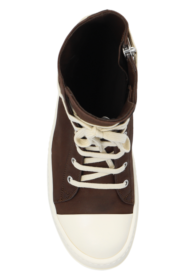 Brown Leather sneakers Rick Owens - SchaferandweinerShops GB